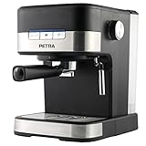 Petra PT4623VDEEU7 Pro Barista Kaffeemaschine- 1,5 Liter, siebträgermaschine, Espressomaschinen, Milchaufschäumer, Italienisch 15 Bar, Für 1 or 2 Tassen, Single/Double Shot, Cappuccino, 850W, BPA-F