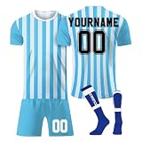 Benutzerdefiniert Trikot 24/25 Trikot für Kinder Personalisiert Trikot mit Namen Nummer Team und Logo T-Shirt Shorts and Socks Set für Erw