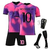 Sternstunde Trikot Sets Kinder, Hause/Auswärts Fußballtrikot für Kinder,Herren Jungen Fussball Jersey Football Trikots, Sportshirt Junge Football Training Tshirts Shorts (Lila, 8-9 Jahre)