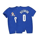 'N/A' Baby Basketball Trikot,Baby Body Kurzarmshorts,Unisex Strampler Formender (Westbrook/Ginobili),0-15 Monate,Blue/0,66