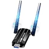 USB WLAN Stick Adapter für PC - Internet Stick 1300Mbps USB 3.0 Dual Band 2.4GHz/5.8GHz WLAN Adapter PC mit 2 x 5dBi Antenna PC/Laptop, Kompatibel mit Windows 11/10/8/7/Vista/XP, Mac OS 10.9-10.15