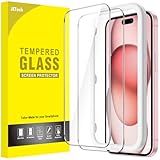 JETech Schutzfolie für iPhone 15 6,1 Zoll, Blasenfrei, Panzer Schutz Glas Folie Displayschutz mit Einfaches Installationswerkzeug, Hat Keinen Einfluss auf die Hülle, HD Klar, 2 Stück