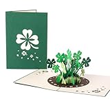 Koboko Pop-Up Karte Glücksklee, 3D Geburtstags-Karte, Viel Glück, Gute Besserung, 13 x 18 cm Handgemachte 3D Genesungskarte, Glückwunschkarte für Neujahr, Geburtstag, Danke fü