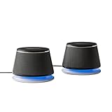 Amazon Basics Stereo-2.0-Lautsprecher für PC oder Laptop, 3,5-mm-AUX-Eingang, USB-Stromversorgung, 1 Paire, Schw