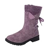 Wasserdichte orthopädische warme Stiefel für Damen – Schneestiefel für Damen, wasserdicht, isoliert, Winterstiefel, warm, gefüttert, Mitte der Wade, rutschfest, Regenstiefel, Stiefeletten mit klobig