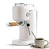 Irishom Elektrische Kaffeemaschine mit automatischem Milchaufschäumsystem, 1400 W, 20 Bar, Mini-Kaffeemaschine mit Siebträger, Filterkorb für Einzel- und Doppelportionen, Smart Brew für L