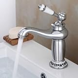 Retro Nostalgie Einhebel Wasserhahn, Bad Armatur Faucet Waschbecken Mischbatterie Chrom Aufsatzbeck
