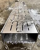 Entwässerungsrinne Bodenrinnenabflüsse Aus Edelstahl, Umlenker, Abwassergitter, Kanalabflüsse mit Dachrinnenabdeckung Aus Metall, Kellerterrassen, Decks, Fallrohrentwässerung(100x3.5x3cm/39.4x1.4x1.2