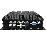 Firewall Micro Appliance, 4 Port i226-V 2.5G LAN Fanless Mini PC Intel Atom C3758, 8GB DDR4 256GB NVMe, 4 * 10G SFP, VGA, 4*USB, GPIO, 6* COM, VPN Router PC, OPNsense, Ethernet AES-NI