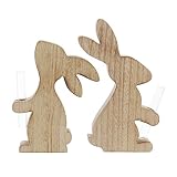 FRANK FLECHTWAREN Fran kFlechtwaren, Osterdeko, Hase mit Vase im 2er Set, vielseitig einsetzbar, auch EIN tolles Gechenk
