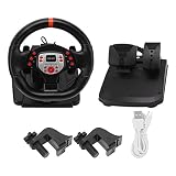 Tbest PC-Spiel-Rennräder, Plug-and-Play-180-Grad-USB-PC-Lenkrad-Fußpedal für PS3 für Sw