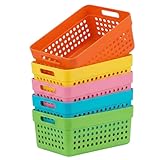 MIJOMA Aufbewahrungskorb 5er Set – Stapelbare Ordnungsboxen aus Kunststoff – Bunte Körbe 15,5x11,5x7,5 cm – Vielzweckbox für Küche Bad Bü
