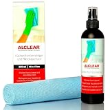 ALCLEAR 721KR Küchenfrontenreiniger 250ml mit Mikrofasertuch 40x40cm, für Hochglanzfronten, Lackfronten, Kunststoff, alkoholfrei, lösemittelfrei, fettlösend, streifenfrei, fusselfrei, Made in Germany