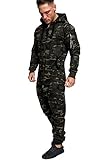Amaci&Sons Herren Overall Jumpsuit Jogging Cargo-Style Onesie Trainingsanzug Camouflage 3006 Camouflage Khaki 3XL