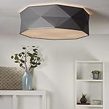 Deckenlampe Samuel aus Stoff, grau, 4 x E27-Fassung, Ø52cm | Deckenbeleuchtung edel Wohnzimmerlampe industrie Flurleuchte Eingangsbereich Designerleuchte Schlafzimmerlampe Küchenlampe L