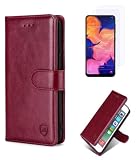 Beajew Handyhülle für Samsung Galaxy J5 2016 Hülle, Flip Wallet Handyhülle [Mit 2 Stück Panzer Schutz Glas] [Premium PU Leder] [Kartenfach] Klapphülle kompatibel mit Galaxy J5 2016, R