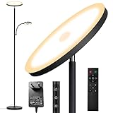 42W Stehlampe Wohnzimmer, 4200LM LED Deckenfluter mit Leselampe 2700K-6500K Stufenloses Dimmen , Fernbedienung und Touch-Steuerung, Moderne Dimmbar Standleuchte für Wohnzimmer Schlafzimmer Bü