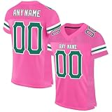 LILIHOT Personalisiertes American Football Trikot mit Namen Nummer Benutzerdefinierte Herren Sporthemden Trikot Personalisierte Fußballtrikots Atmungsaktiv Fußball Jersey für Männer Kinder, S ~ 7XL