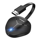 Wireless HDMI Display Dongle Adapter, 4K HDR WiFi HDMI Streaming Video Sync Adapter Kompatibel mit Phone/Pad/OS/Android/Windows/Mac/PC auf HDTV/Monitor/Projektor, Miracast Airplay DLNA, Schw