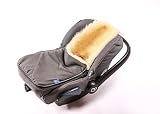 Hofbrucker Winterfußsack für Babyschale, kuscheliger universal Lammfellfußsack, Babyfussack mit medizinischen Lammfell, warmer Winterfußsack Deutsche Herstellung