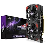 AISURIX RX 590 Grafikkarte, Real 8GB, GDDR5, 256 Bit, RX 580 2304SP PC Gaming Grafikkarte, 2XDP, HDMI, PCI Express 3.0 mit Freeze Fans Grafikkarte für Gaming PC