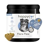 happycor Flora Flow Snacks für Hunde – Funktionssnacks auf Ballaststoffbasis zur Unterstützung von Darmflora & Verdauung – ca. 120 Snacks pro Dose, gebacken, nur 12% Feuchtigkeit, für Sensible H