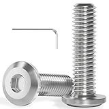 20 Stück M6x12 Schrauben, Flachkopfschrauben, Edelstahl A2 V2A, Innensechskant, Vollgewinde, mit Innensechsk
