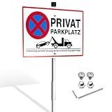 Luxoraiova Privatparkplatz Schild, Aluminium Parkplatzschild, 30 × 20 cm, Parkverbotsschild Privat, UV-beständig, wasserfest, rostfrei, mit Bohrlö