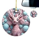 Bär Christbaumschmuck, Bärenschmuck für den Weihnachtsbaum, 2D-Weihnachtsbaum-Tierschmuck, Doppelseitiger Druck, Schneemann, Pinguin, Elch-Anhäng