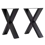 INMOZATA Tischkufen 2 Stück X Form Tischbeine Metall Möbelfüße Tischgestell Tischkufen mit Schrauben für Esstisch Schreibtisch Stizbank 35 x 7 x 40cm Schw