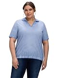 Sheego Damen Große Größen Shirt mit Polokragen, im Used-Look Freizeitmode sportlich V
