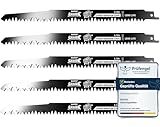 BAURIX® [LONG LIFE] Säbelsägeblätter Holz, 5 Stück, 240 mm, 5 TPI, Sägeblatt Säbelsäge für schnelle und saubere Schnitte, Säbelsägeblatt für Grobholz, Nassholz, Brennholz, lebendes H
