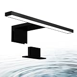 B.K.Licht - Spiegelleuchte Bad mit 2 in 1 Montage, neutralweiße Lichtfarbe, klemmbar, 300mm, Badezimmerlampe, Schrankbeleuchtung, Spiegellampe, Lampe Badezimmer, Spiegelbeleuchtung, Schw