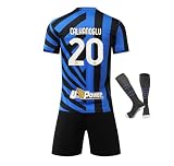 metekoc Inter Calhanoglu 2024/2025 Heim #20 Football Fußball Kinder Trikot Shorts Socken Jugendgrößen (Heim,16)