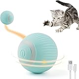 Elektrisches Katzenspielzeug Mit LED-Licht - 360-Grad-Ball Zur Selbstbeschäftigung, Interaktiv, Selbstdrehend, Intelligent, USB-Wiederaufladb