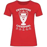 wowshirt Damen T-Shirt Liverpool Trikot Champions Madrid 2019 Jürgen Klopp, Größe:S, Farbe:R