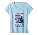 Damen The Smurfs Gargamel's Attack Smurfs Village Kanji Retro Logo T-Shirt mit V