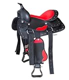 German Riding Westernsattel Colour Star 12 Zoll mit Glitzer Strass Steinen - Holzpferd Sattel - Pony S