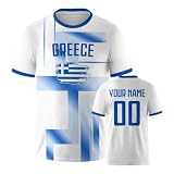 Generic Greece Kurzarm Shirts Personalisieren Fußball Trikot Personalisieren Namen Nummer Fans Geschenke für Männer Frauen Jug