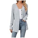 SKTIISN Strickjacke Damen festlich Strickjacke Damen braun feinstrick Cardigan Damen Strickjacken für Damen lang mit knöpfen Kleidung Cotton Cardigan Damen lang mit Kapuze schietwetter Damen W