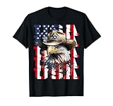 Amerika Liebe USA Adler T-Shirt mit USA Flagge Adler Design für Patrioten - Unisex, Schwarz, S