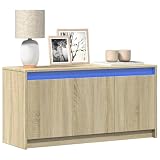 Juroupi TV-Schrank mit LED-Beleuchtung TV Schrank Fernseher Schrank Sideboard TV Lowboard Wohnzimmer Sonoma-Eiche 100x34x50 cm - 852210