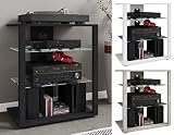 VCM HiFi Möbel Rack Schrank Phono Regal Glas Phono Mediaregal Folas Schw