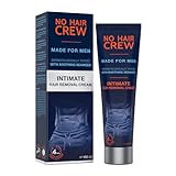 NO HAIR CREW Intim-Enthaarungscreme für Männer – Sanfte Haarentfernung ohne Rasurbrand, ideal für die empfindliche Haut im Intimbereich, dermatologisch getestet, 100