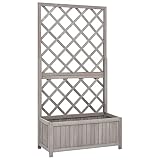 Garten-Spalier mit Blumenkasten, ShGaxin Pflanzkübel Mit Rankgitter, Blumenkasten Mit Rankgitter, Spalier, Pflanzkasten, Pflanzgefäß, Grau 70x30x135 cm T