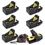 AIDUCHO 6 Set Mausefallen, Wiederverwendbare Mausefalle Schlagfalle, Hochempfindliche Kleine Rattenfallen Schlagfallen, Mouse Trap für Küchen, Gärten, Lagerhallen,