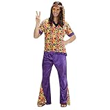 W WIDMANN MILANO Party Fashion - Kostüm Hippie Dude, Flower Power, Peace, Faschingskostüme, Schlag