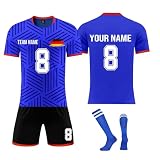 Personalisiertes Trikot Kinder Personalisierte Jeder Namen Nummer Team Logo T-Shirt Shorts and Socks Set für Erw