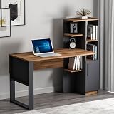 Homidea Tody Schreibtisch - Computer & Schreibtisch - Arbeitsplatz - Stauraum mit Tür und Ablagen im modernen Design für Home Office oder Kinderzimmer (Tody - Anthrazit/Walnuss)
