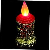 Uonlytech Opferkerze Lampe Teelicht flackern flammenlos büro dekoration office decoration tischdeko esstisch dekokerzen Elektrische Altarkerzen Buddha-LED-Kerzen- Plastik